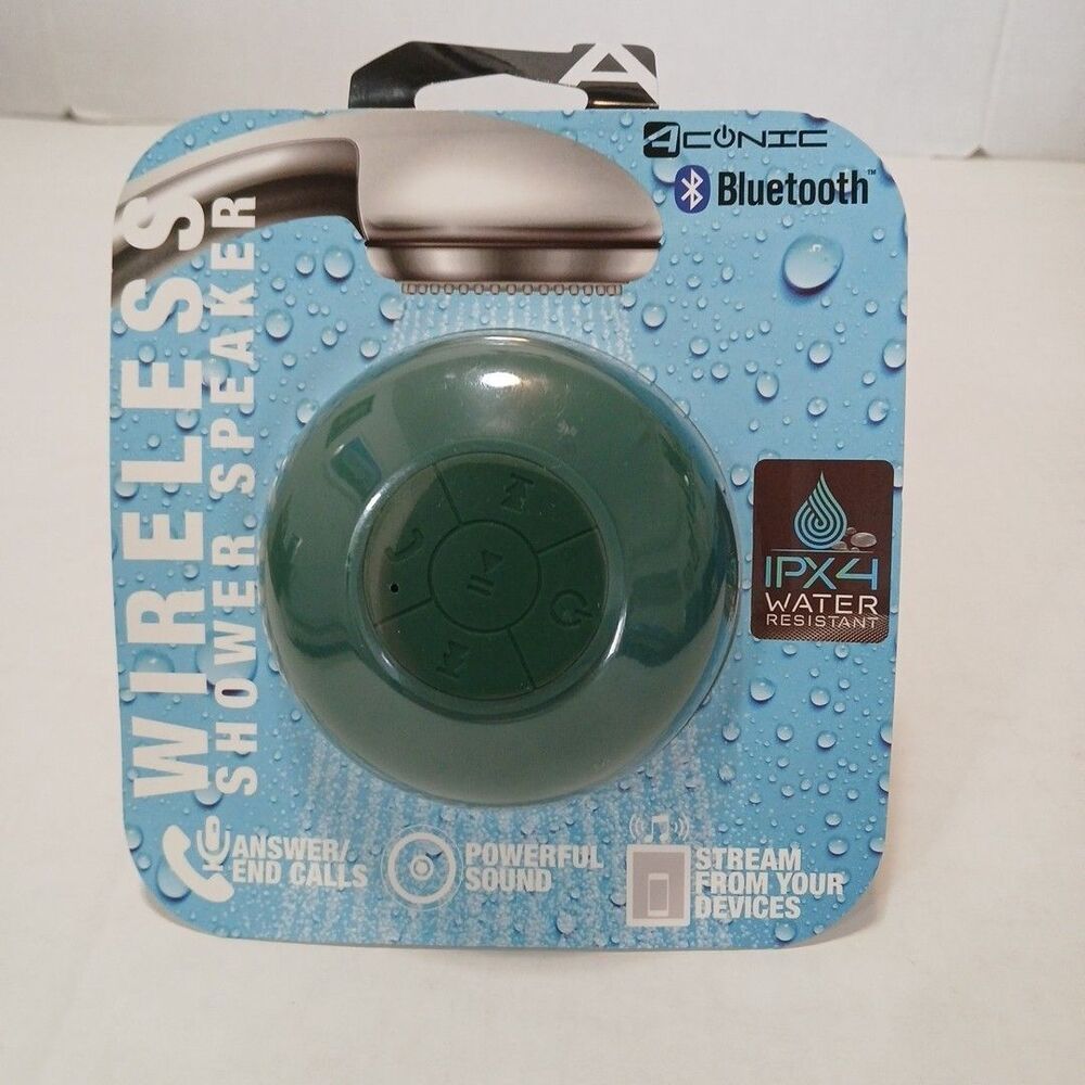 Aconic Bluetooth Wireless Shower Speaker Water Resistant Brand New GREEN